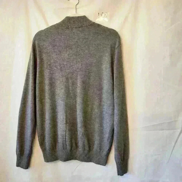 Vintage mens 1/4 zip sweater size L color green and gray Clueless Preppy - Picture 2 of 5